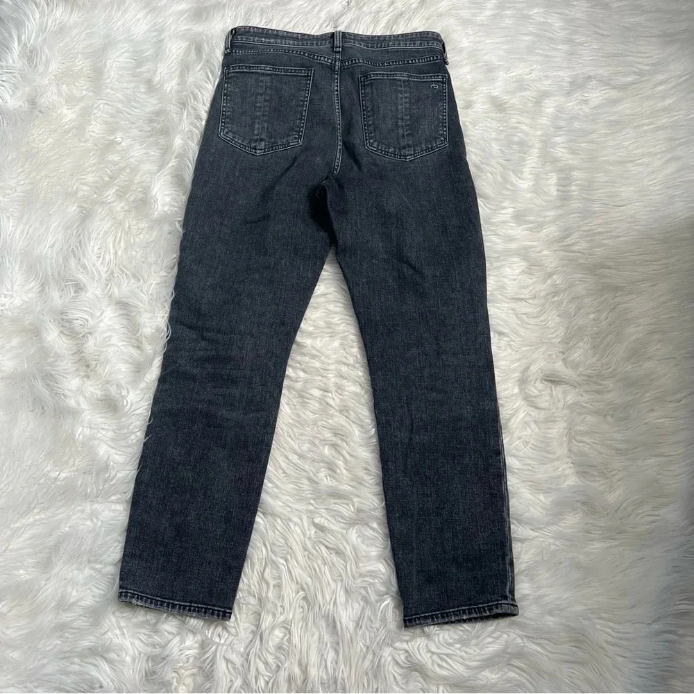 NWOT Rag & Bone Nina High Rise Ankle Cigarette Jean Abbots Grey Black Denim 29
